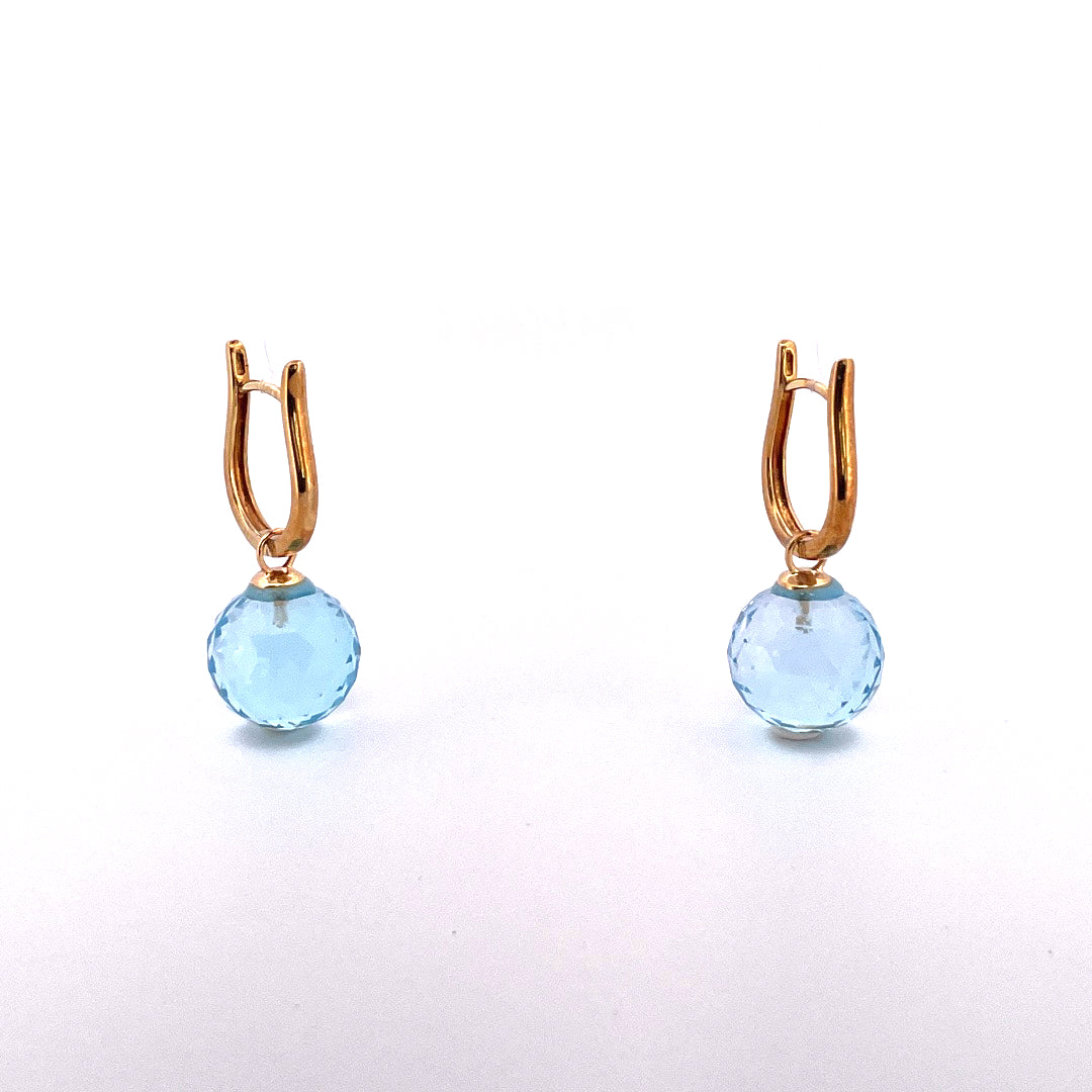 E3563 Gilt Drop Blue Topaz 12mm glitter ball 00366569