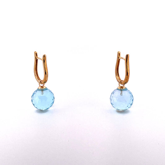E3563 Gilt Drop Blue Topaz 12mm glitter ball 00366569