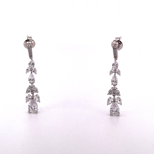 E3774 Sil Drops C.Z Multi shaped claw set victorian 5310