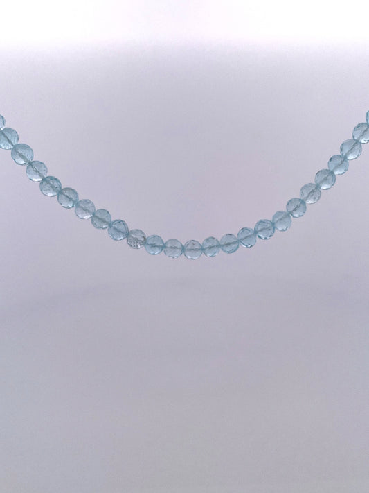 PB346 Blue Topaz 18" Faceted beads