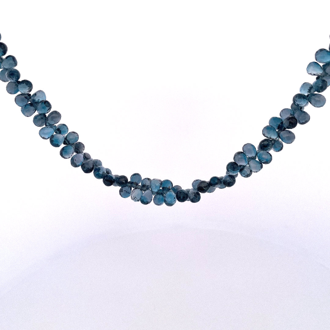 PB349 London Blue Topaz 18" Faceted briolettes