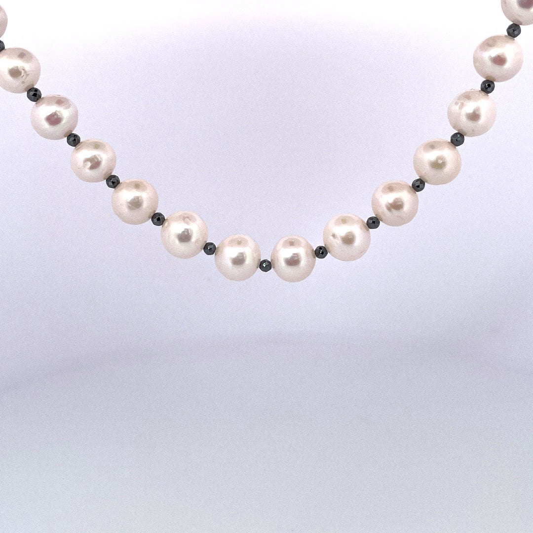 PB403 FWP 20" 11-12mm with faceted 3mm hematite