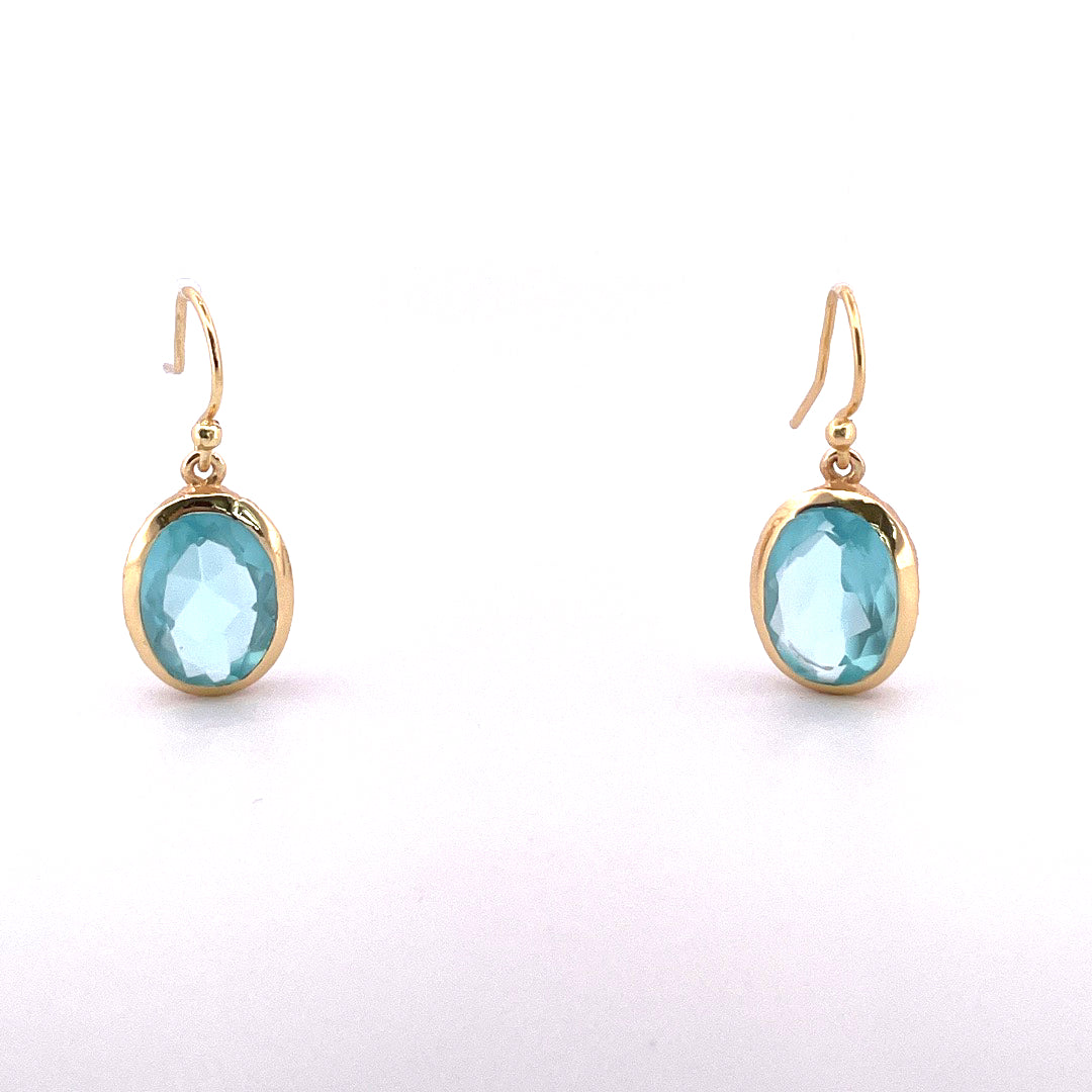E3684 Gilt Drops Topaz Single oval stone drop ER2727