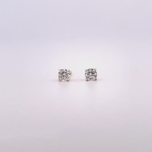 E4185 9ct gold 4 claw lab grown diamond studs