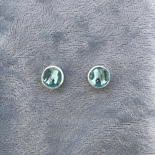 E3687 Sil Studs Multi S/S facetd rub over collet set ER2285
