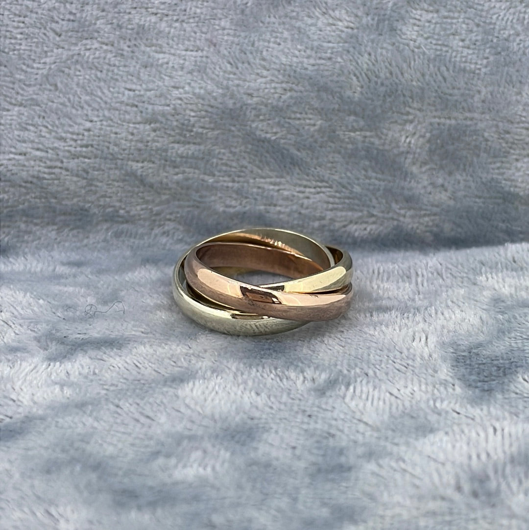 R0670 9ct  Three colour gold 3mm russian wed