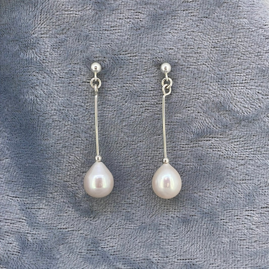 E3677 Sil Drops Pearl Chain drops with shep hook ED1837