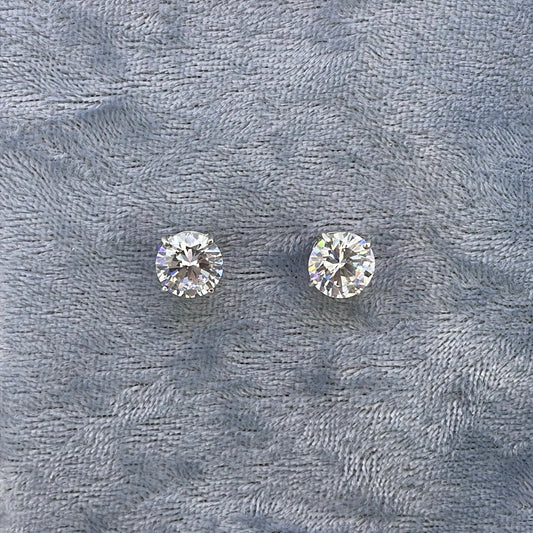 E3413 Sil Studs C.Z 8mm 4 claw BP6113
