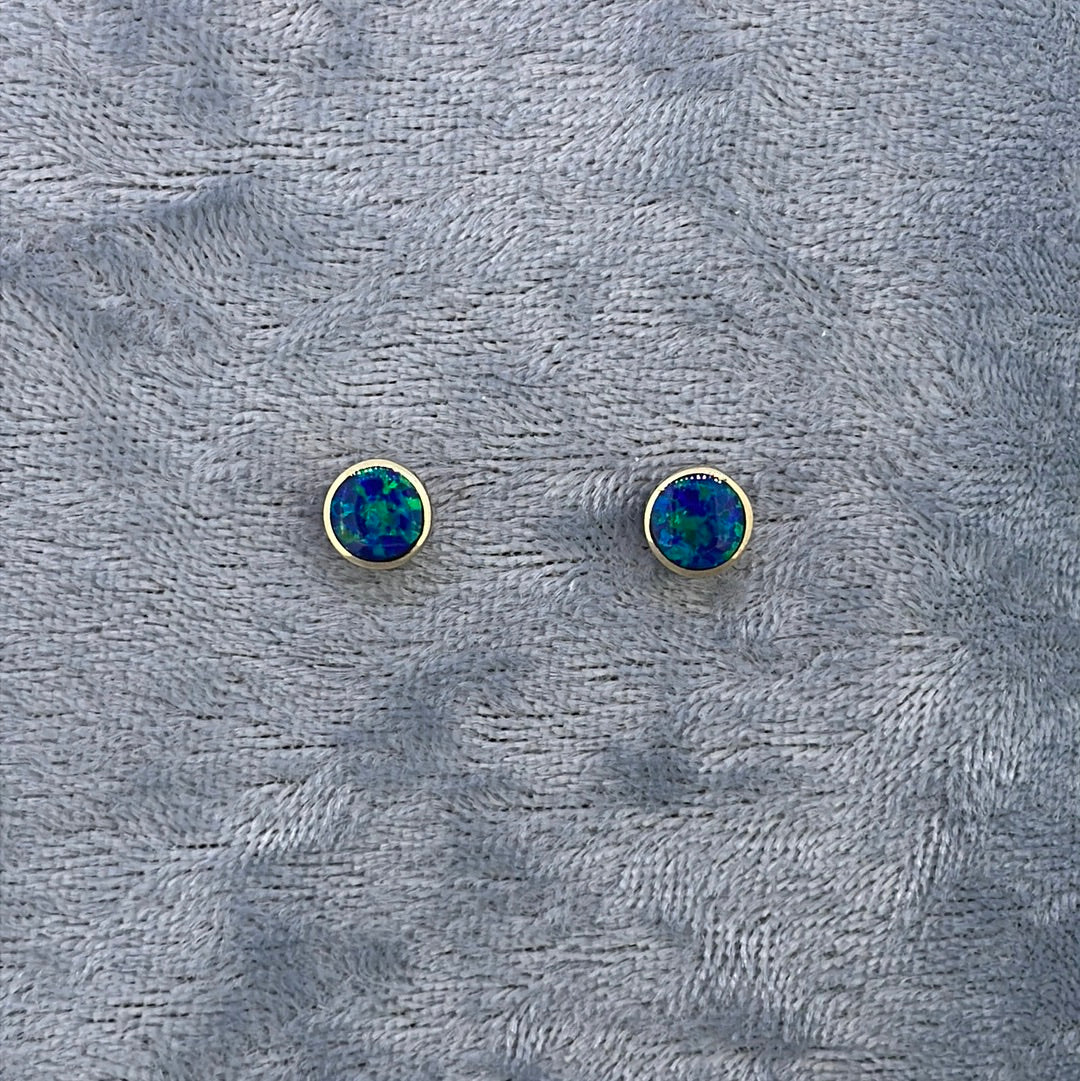 E3458 9ct Studs Opalite Small round/oval ER1342 AND ER1301