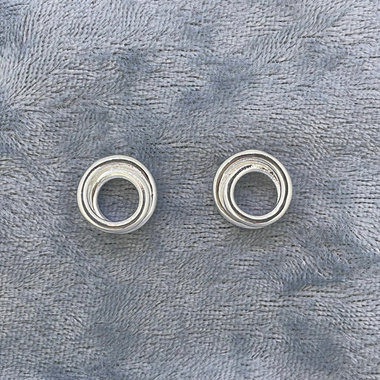 E3773 Sil Studs  Double circle 5689