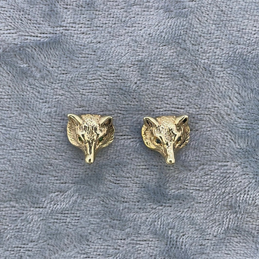 E3234 9ct Studs  Fox head