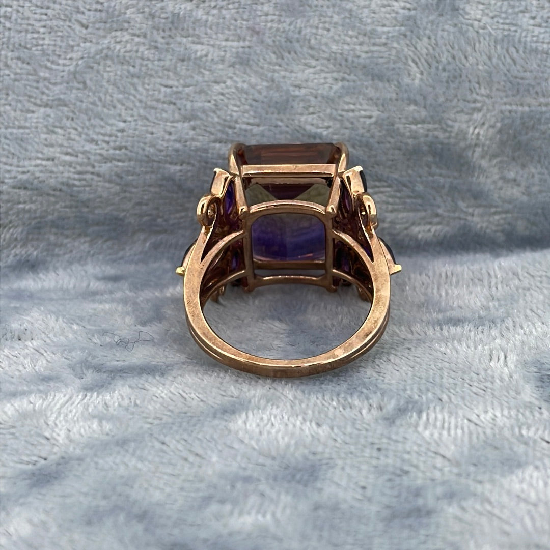 R0680 9ct 13.69ct Ametrine Rose gold marquise ameth shoulders