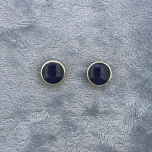 E3226 9ct Studs Goldstone Round medium ER1507