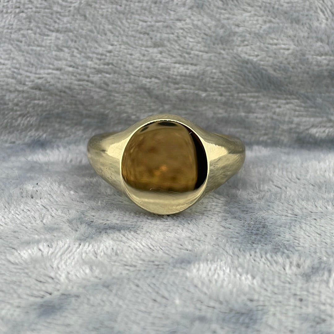 R0753 9ct Oval signet ring 14x12mm YAG279H – Alex Appleton Jewellers