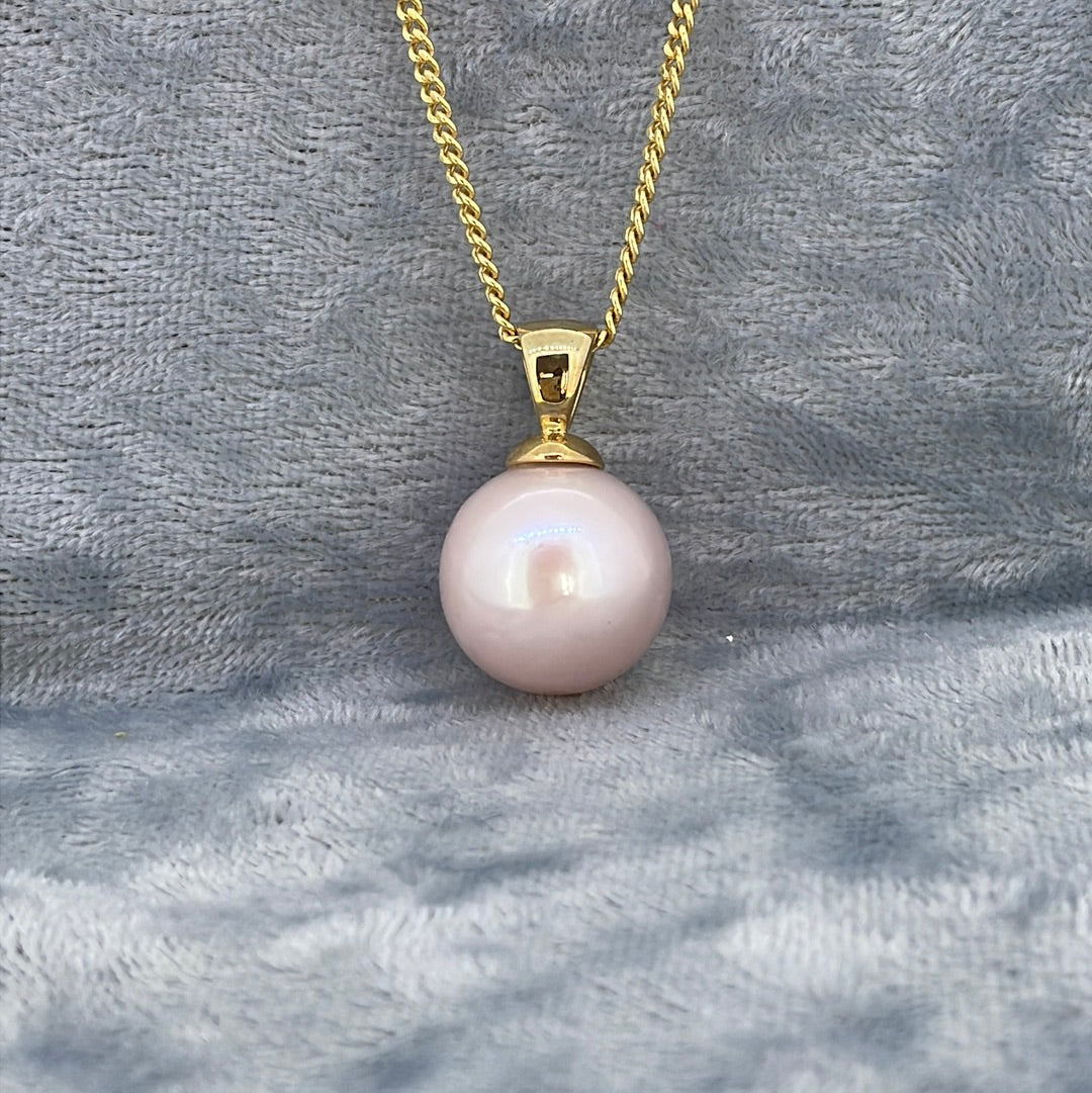 P2245 9ct 14-15mm nucleated Pink Pearl round PD7YG